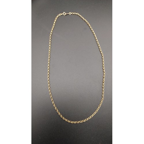 44 - 9ct gold belcher chain weighs approximately
6.48g.  Total length approximatley 23cm