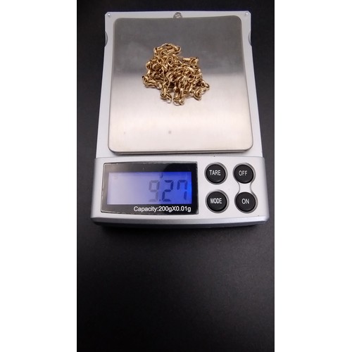 45 - 9ct gold belcher chain 9.25g approximately and approximately 9in length