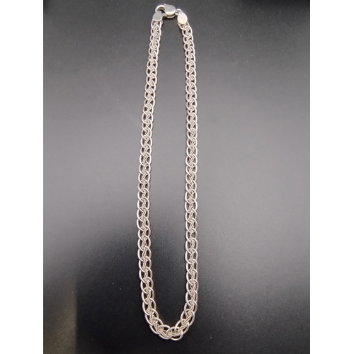 517 - Sterling silver unusual curbchain necklace approximately 24in weight approximately 32.07 g