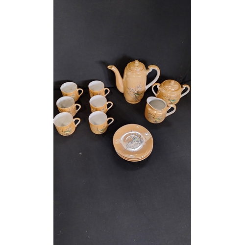 44 - Case containing mixed tea sets including Czechoslovakia and foreign lustreware