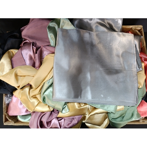 79 - 3 large boxes of silk material ideal for chair dressing in various colours