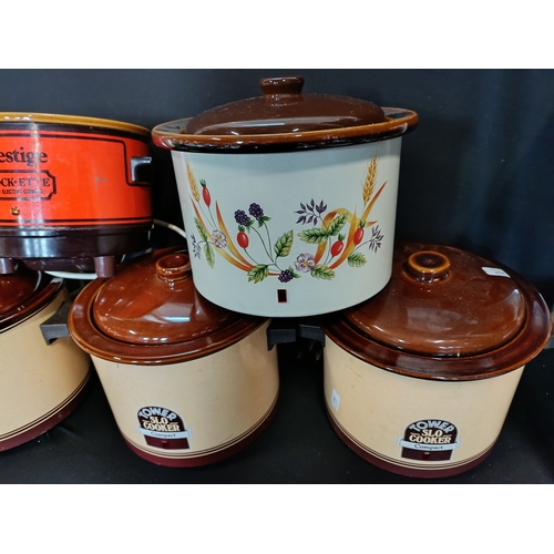 91 - Selection of 7 Slow cookers including 5 by Tower and 1 by Prestige