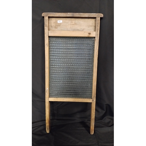 112 - Vintage glass washboard measures approx 28.5 x 13.5