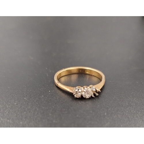 22 - 9ct gold and diamond ring (one stone missing). Size approx M/N, Weight approx 2.53g