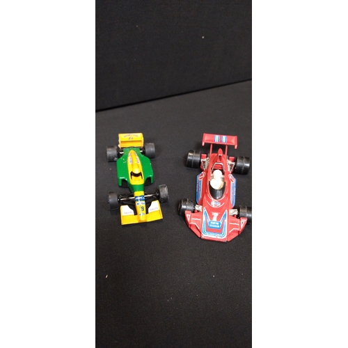 11 - Vintage diecast Racing cars by Corgi, Matchbox. Featuring JPS 1, TYRRELL-Ford elf 1, F1 Benetton,K-7... 