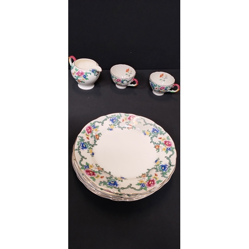 19 - Royal Cauldon 31 x piece dining set including cups and saucers, side plates, bowl, dish, plates