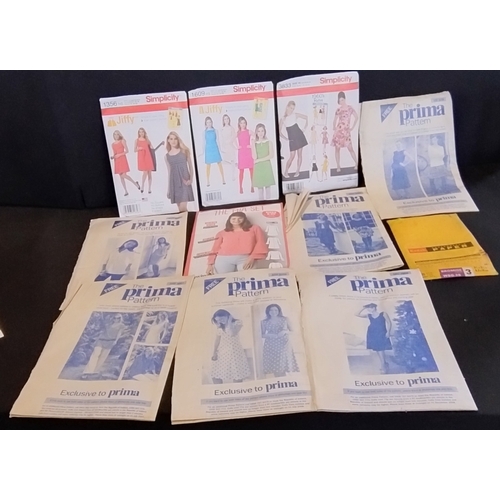 30 - Collection of 10 vintage clothes patterns by Prima. And a pack of Kodak photo paper