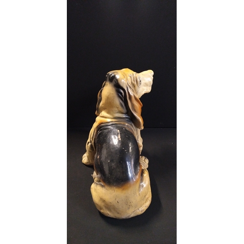 38 - Resin sculpture of a basset hound with king written to the base measures approx H 34 x D 27 x W 49