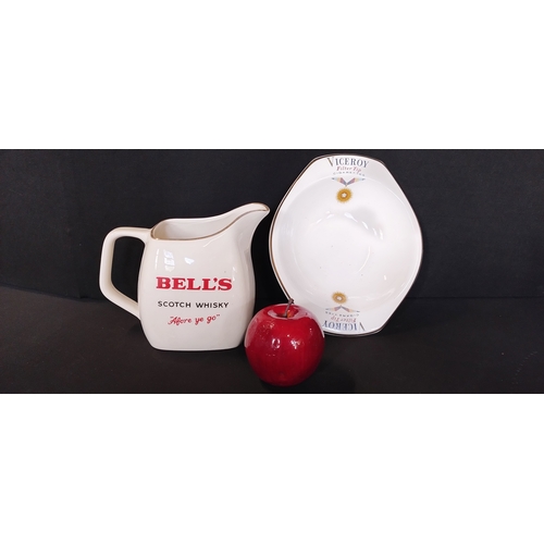 40 - Bells Scotch whisky Water Jug by, and Viceroy filter tips ashtray both produced by Wade.