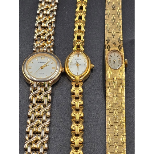 44 - Three vintage ladies dress watches.  Includes Ingersoll