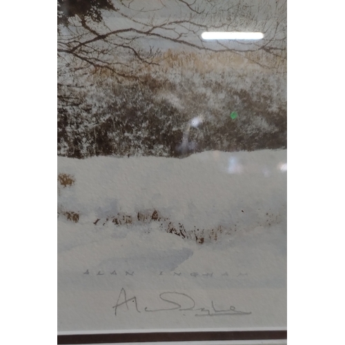 47 - Signed Limited edition print of a country side winter scene numbered 152/395 by Alan Ingham. Measure... 