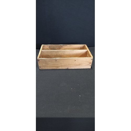 49 - Two  wooden trays with dividers, one with a handle, measures approx H 5 x W 19.5 x D 29 cm.one measu... 