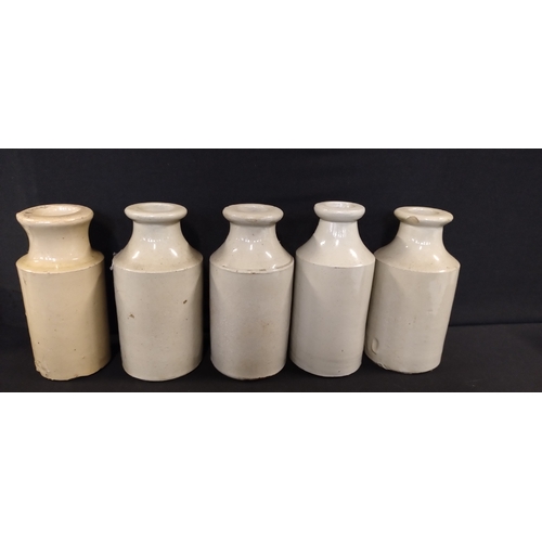 90 - 8 various sized stoneware salt glazed bottles