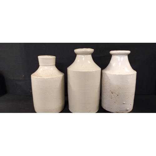 90 - 8 various sized stoneware salt glazed bottles