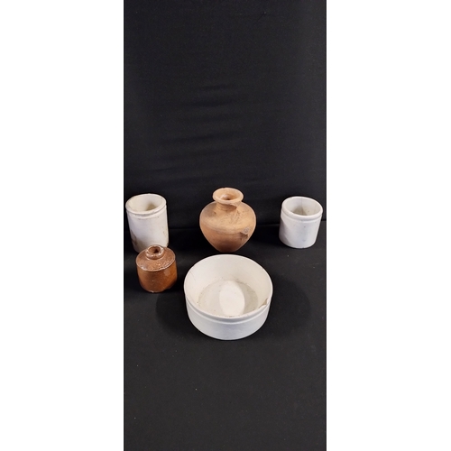 91 - 9 stoneware bottles and pots various sizes and colours