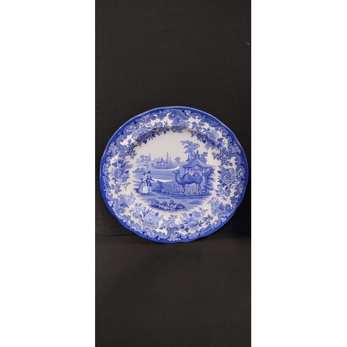 99 - Two Spode blue and white decorative plates. The Camel Enclosure and The Kangaroo Enclosure