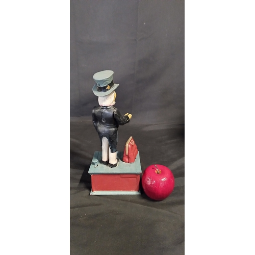 131 - Cast metal Uncle Sam coin bank