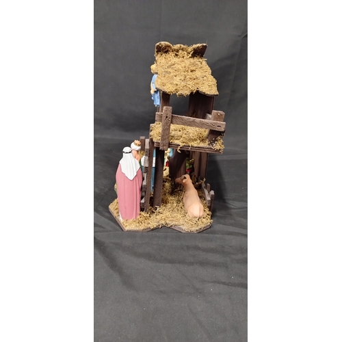 157 - Nativity scene. Measures approx H 30 x W 41 x D 18 cm