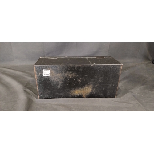 164 - Vintage black cash money box with handles