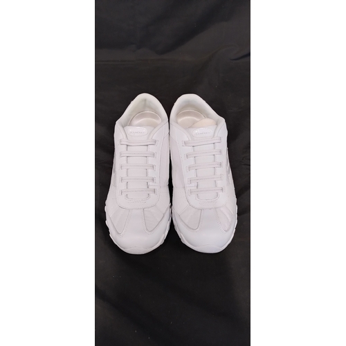 173 - Pair of ladies white Self lace trainers size UK 8