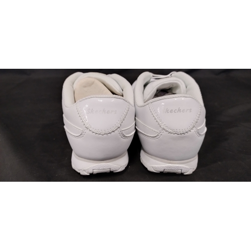 173 - Pair of ladies white Self lace trainers size UK 8