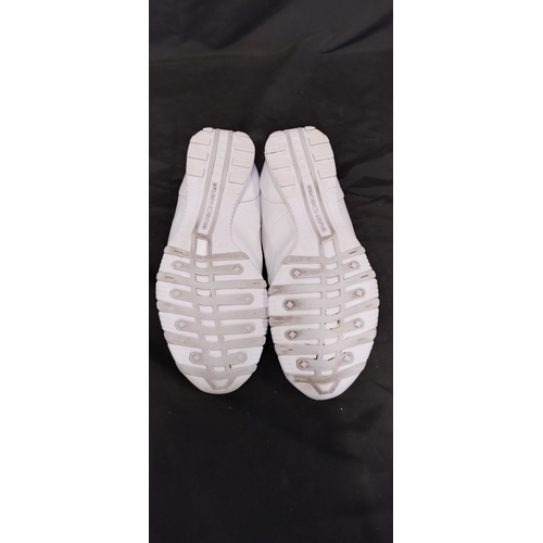 173 - Pair of ladies white Self lace trainers size UK 8