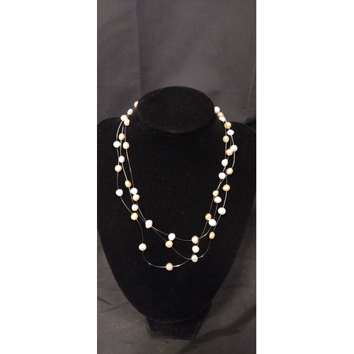 16 - 3 pearl necklaces with gold and silver clasps