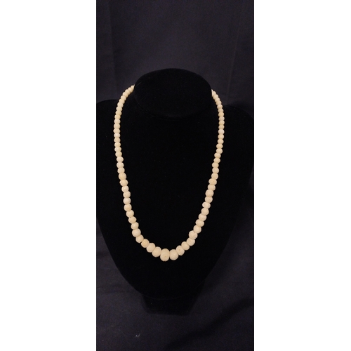 17 - Two bone necklaces. Measures approx L 9 inches and 8 inches