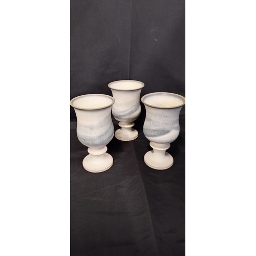 29 - Ingleton pottery  6 goblet wine set, i. Light glaze with serving jug