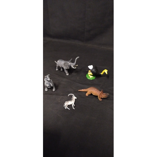 54 - Selection of toy animals, Elephant, Rhino, lion, and other animals