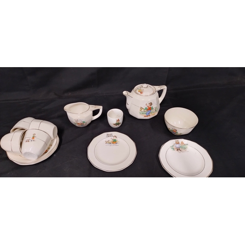 61 - Vintage Sylvan nursery rhyme children's tea set and J.Fryer and son