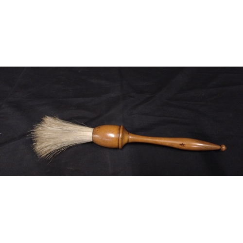 106 - Scroll and pencil souvenir of Keswick and a vintage barber duster