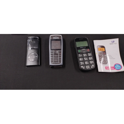 115 - 4 mobile phones. Apple iPhone,LG, Nokia, Fone range and a apple iPod