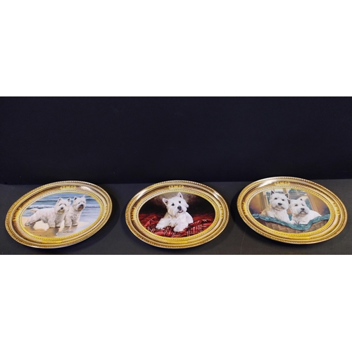 131 - 6 oval collectors plates by Franklin Mint featuring West Highland Terriers