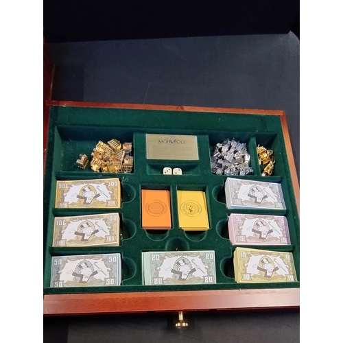 133 - The Franklin Mint The Collectors Edition USA Monopoly game. Measures approx H 9 x W 53 x D 52.5