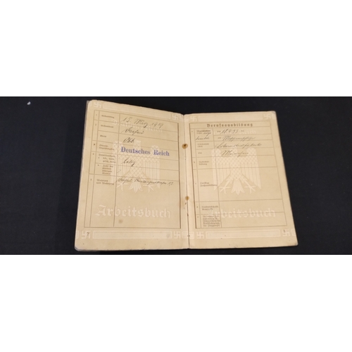 137 - WWII German work book. For a Joseph Kolhmeire.
DOB March 1919
1st job was on machinery 1933 (14 year... 