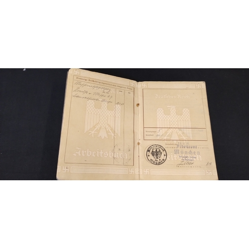 137 - WWII German work book. For a Joseph Kolhmeire.
DOB March 1919
1st job was on machinery 1933 (14 year... 