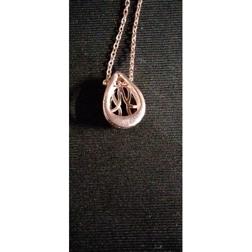 155 - Sterling silver pendant and necklace, length approx 20in, and a pair of hoop shell earrings