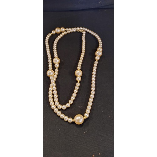 160 - Two faux pearl necklaces and earrings and a sterling silver necklace with pendant