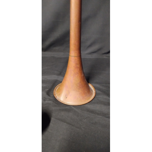 192 - Copper brass Hunting or coaching Horn. Measures approx H 94 cm