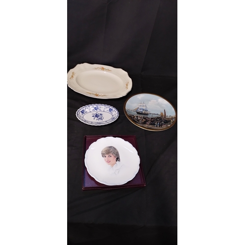 194 - Mixed lot of serving platters, tea pot, cream jug, plates by various makers including Duchess, Rutla... 