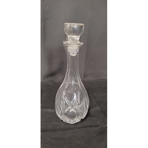 199 - 3 x crystal glass decanters with stoppers various designs and sizes