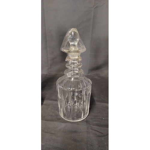 199 - 3 x crystal glass decanters with stoppers various designs and sizes