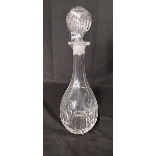 199 - 3 x crystal glass decanters with stoppers various designs and sizes