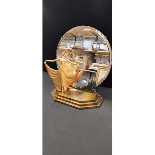 202 - Art Deco boudoir mirror, measures approx  38 x 31 x 26 cm