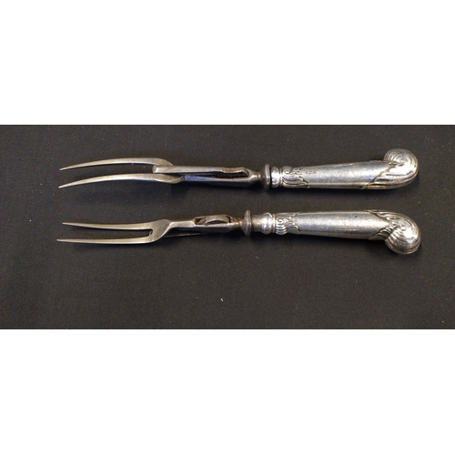 18 - Sterling silver Sheffield 1905 carving set