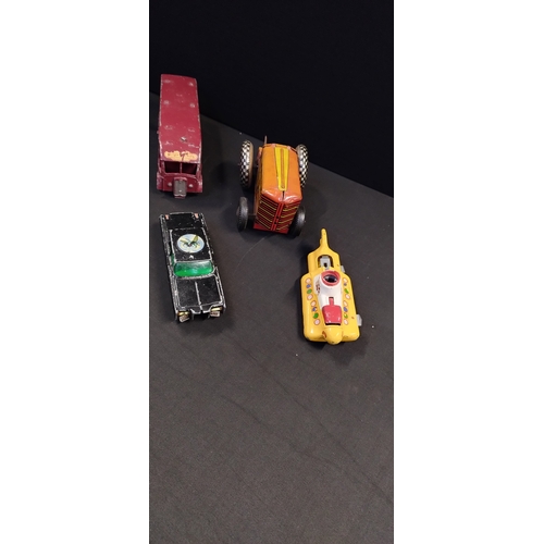 252 - Selection of vintage diecast vehicles, Corgi, Dinky, Mar toys tin plate tractor