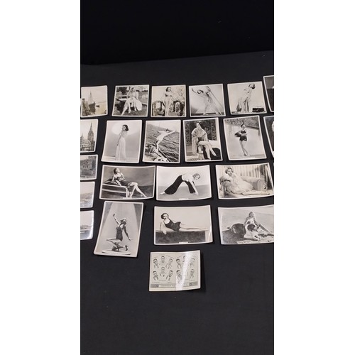 254 - Various black and white, and colour loose cigarette cards featuring different subjects