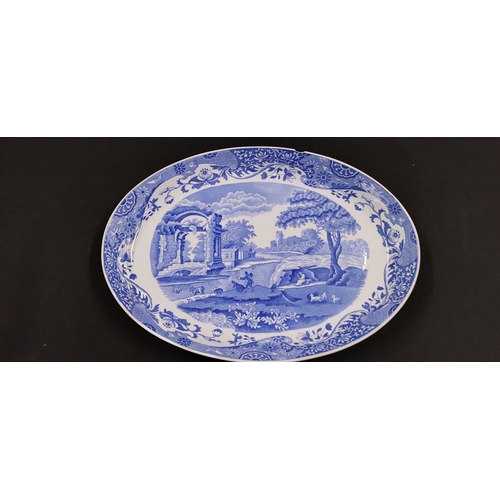 282 - Collection of Royal Worcester Spode relief plates, Penelope and Sarah, a blue and white serving plat... 