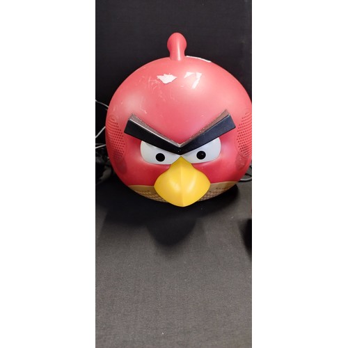 299 - 3 x  Gear 4 Angry Birds, Pig, red, and black 2.1 Speakers with apple iPod  connector , aux outlet an... 